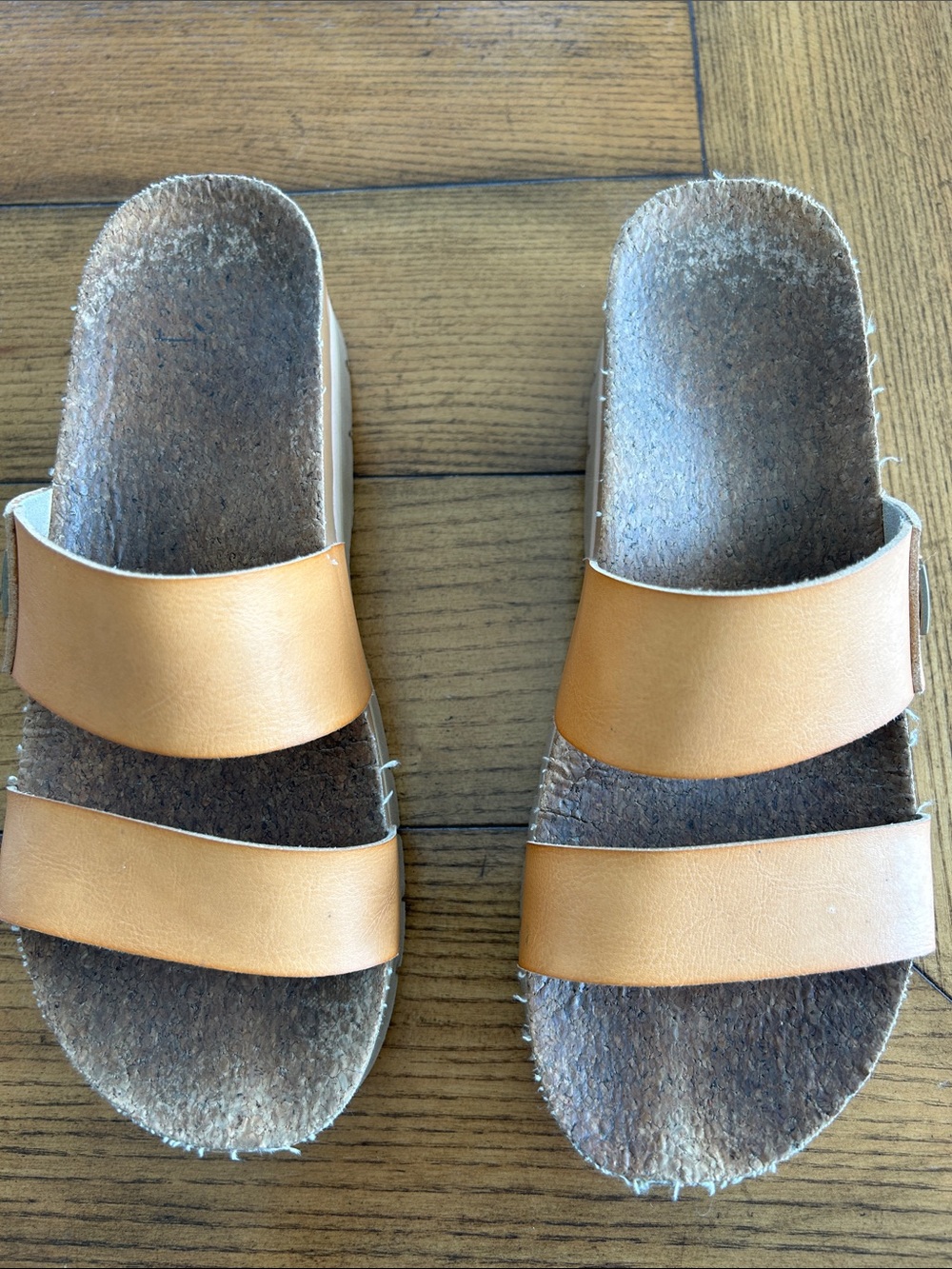 Reef Two-Strap Slide Sandals in Tan